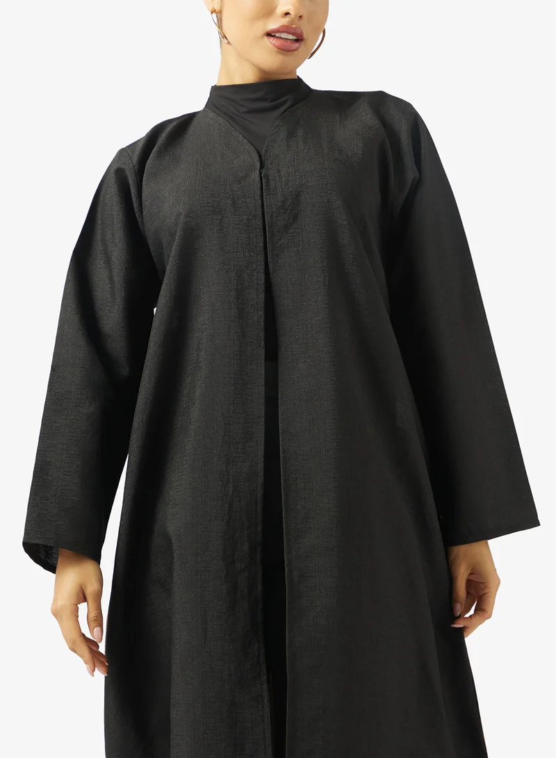 hayas closet  Black Abaya with back print for Women | Best Price UAE